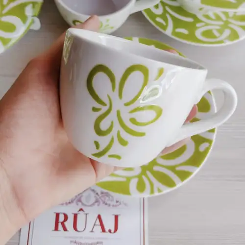 Juego de Té de Porcelana Mica Estampados Verde - Image 3