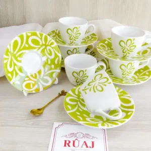 Juego de Té de Porcelana Mica Estampados Verde