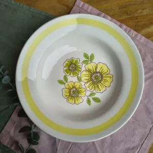 Plato Hondo Oxford Flores Amarillas -Made in Brazil