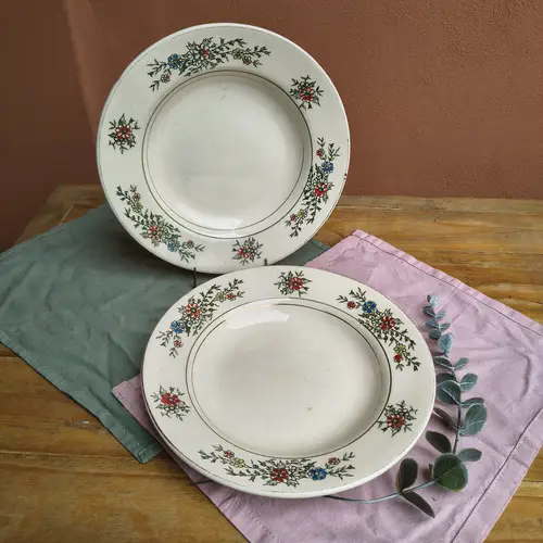 Plato Hondo Boulogne Ind. Arg.- Florcitas de Colores