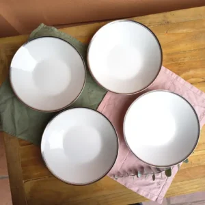 Plato Hondo Noritake Japonés Rivete Plateado Profundo