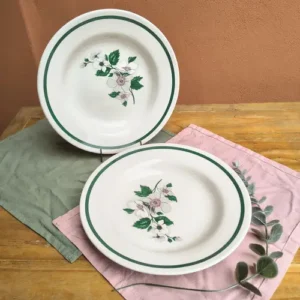 Plato Hondo Oxford Flores Verdes Made in Brazil