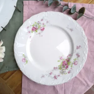 Plato Playo de Loza Woods And Sons Inglés Flores Rosas