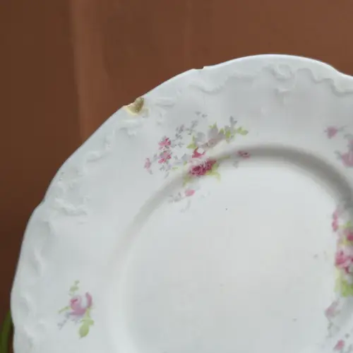 Plato Playo de Loza Woods And Sons Inglés Flores Rosas - Image 3
