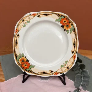 Plato Postre Alfred Meakin Inglés Deco Octogonal Floral Colección