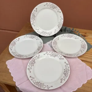 Plato Postre Lozalit Borde Florales Bordo