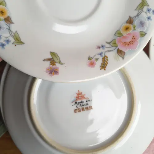 Platito de Porcelana Chino Ramos De Flores - Image 2