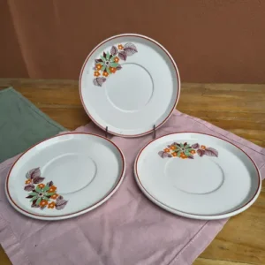 Platito de Porcelana Hartford Virola Roja Flores Naranjas