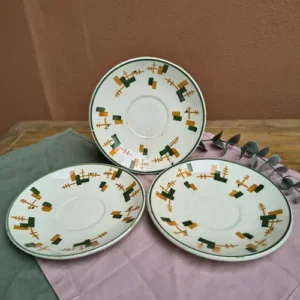 Platito de Loza SMF Alemanes Detalles Verdes Y Naranjas