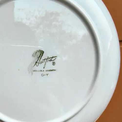 Platito de Porcelana Hartford Líneas Rojas internas y Doradas - Image 2