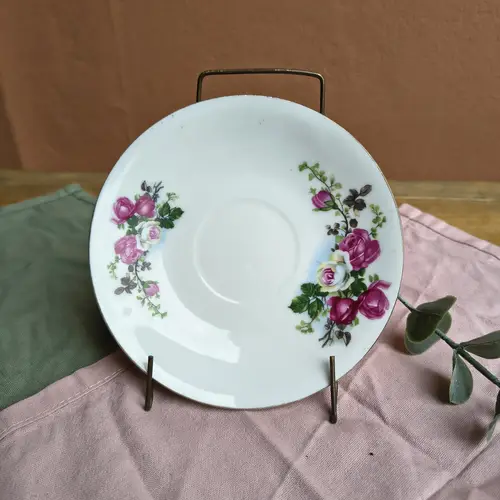 Platito de Porcelana Chino Flores Rosas