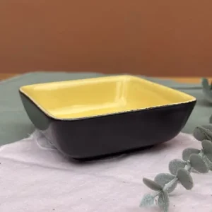 Compotera de Cerámica Amarilla Y Negra