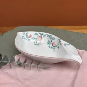 Bombonera de Porcelana Pintada A Mano Flores Rojas