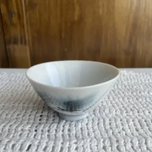 Vajilla Japonesa cuenco pequeño minimalista pintado en azul cobalto