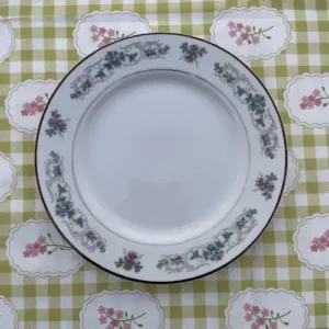 Plato de Postre Vintage de Porcelana Yamajuh (21 cm) con Borde Floral