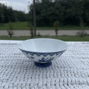 Cuenco Japonés de Porcelana Azul y Blanco (12x7 cm)