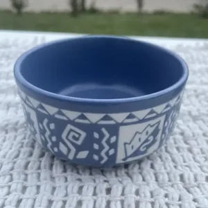 Cuenco Japonés Azul con Diseños Geométricos (10x6 cm)