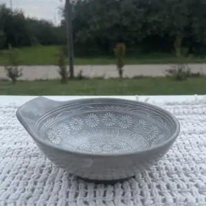 Bol Japonés Gris con Textura en Relieve (14x6 cm)