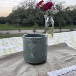Vaso de Té Yunomi Verde Celadón (8x7 cm)