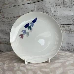 Plato de Postre Vintage de Porcelana con Hojas Abstractas Multicolor (21 cm)