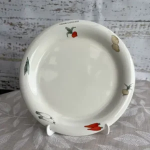 Plato de Postre Vintage de Porcelana Home Cooking con Vegetales (19 cm)